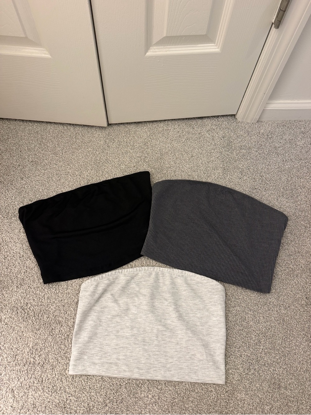 Bundle Stretch Tube Top - Black, Charcoal, Light Gray